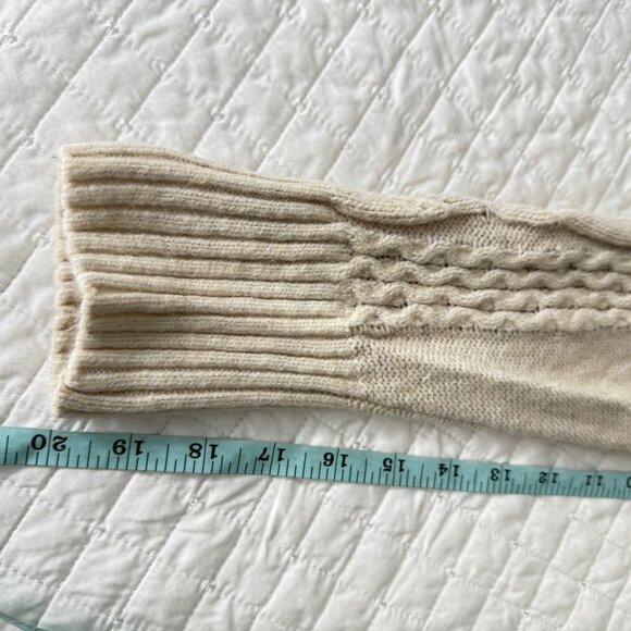 Bow Back Cable Knit Sweater By Express M Recycled Nylon & Wool Blend Womens Top - Picture 9 of 9